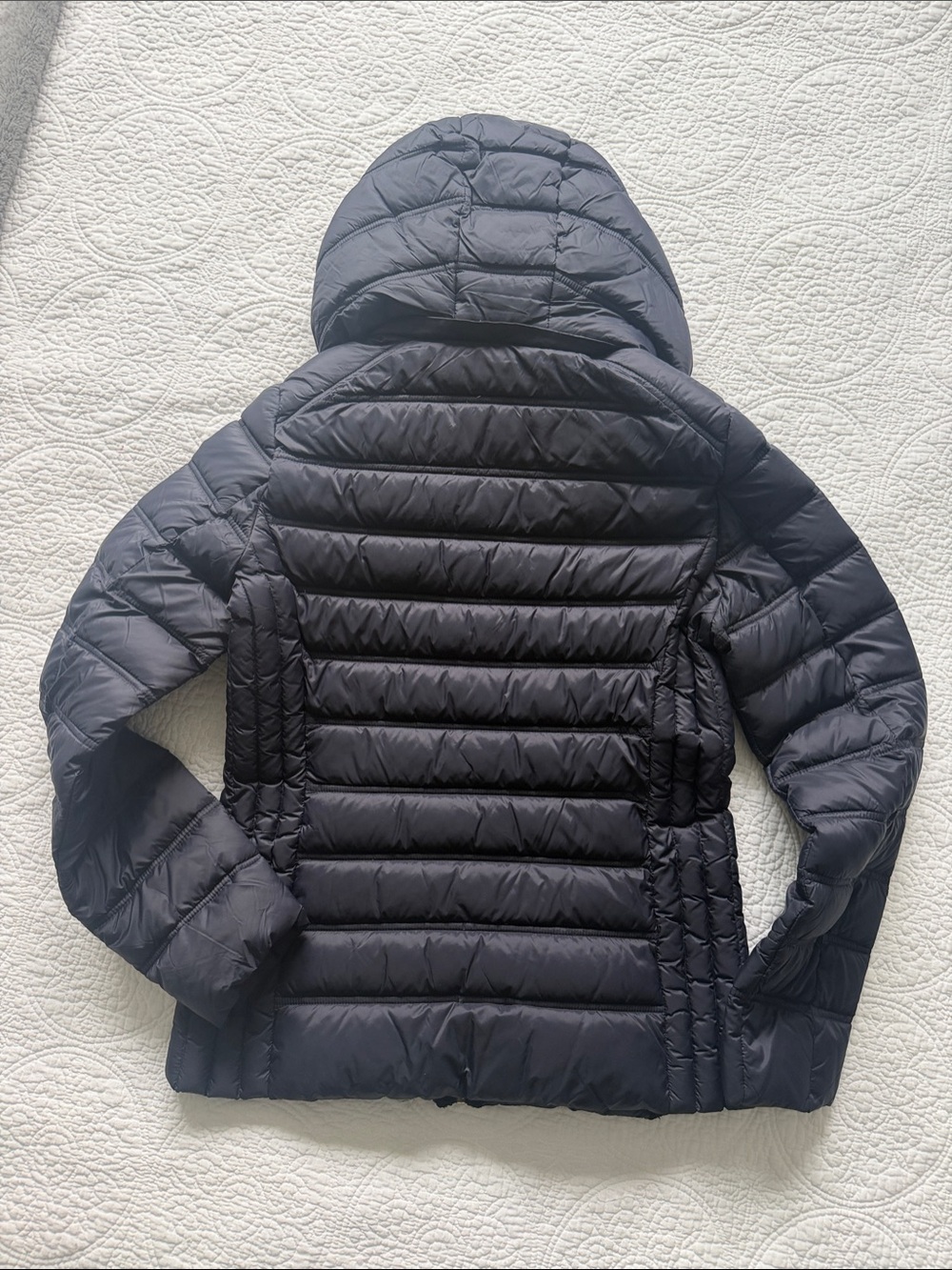 Michael Kors Quilted Packable Navy Hooded Puffer Coat - Picture 8 of 10